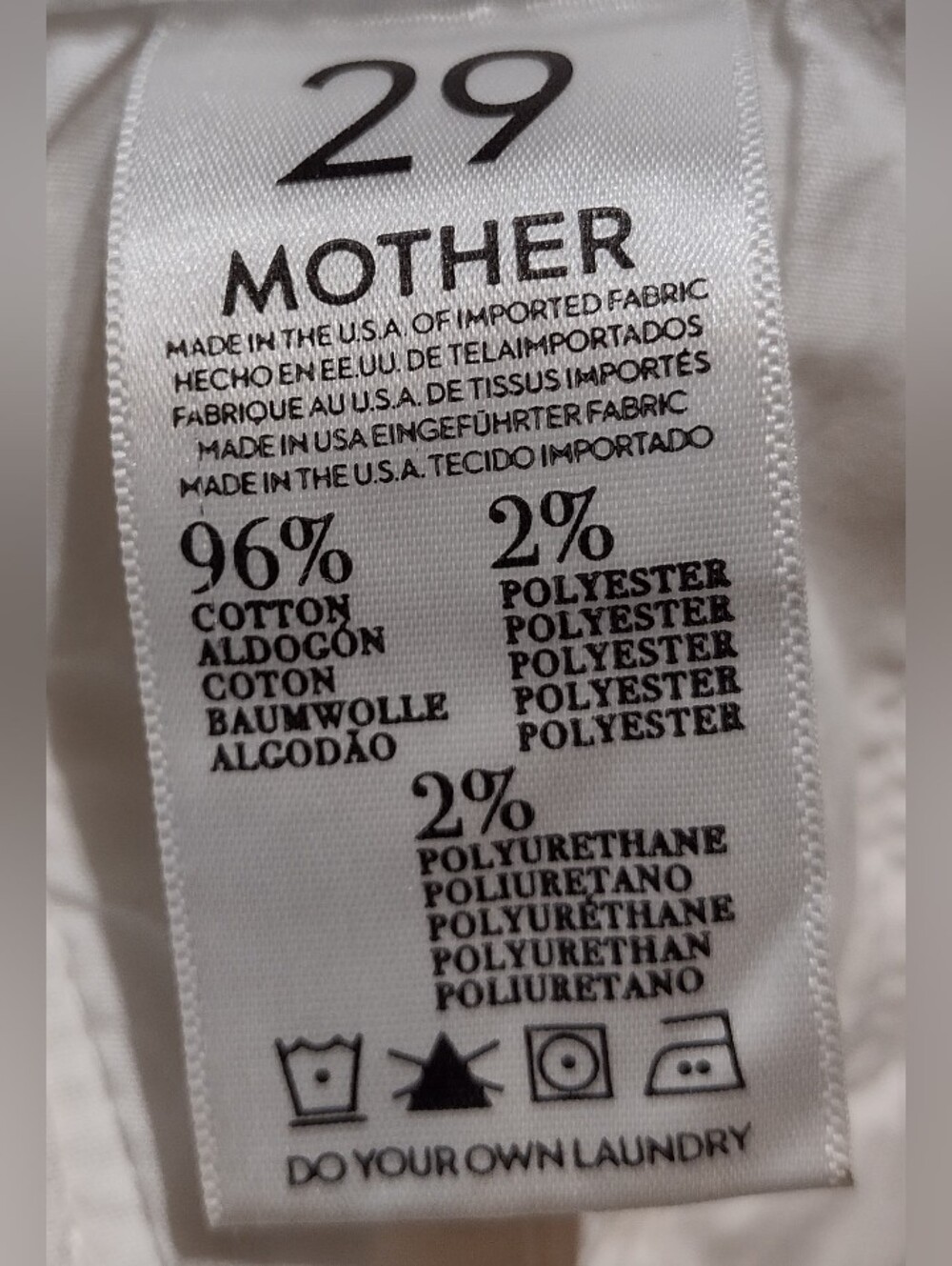 MOTHER Denim The Dropout Relaxed Boyfriend Jeans White (Sz 29) Premium Denim - Picture 11 of 11
